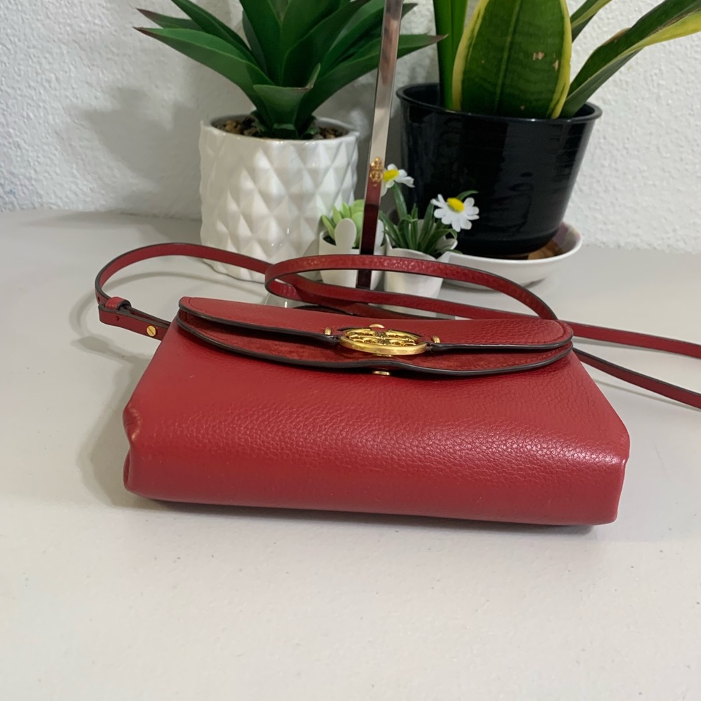 💕👜 TORY BURCH Crossbody Red Leather Bag - Picture 7 of 14